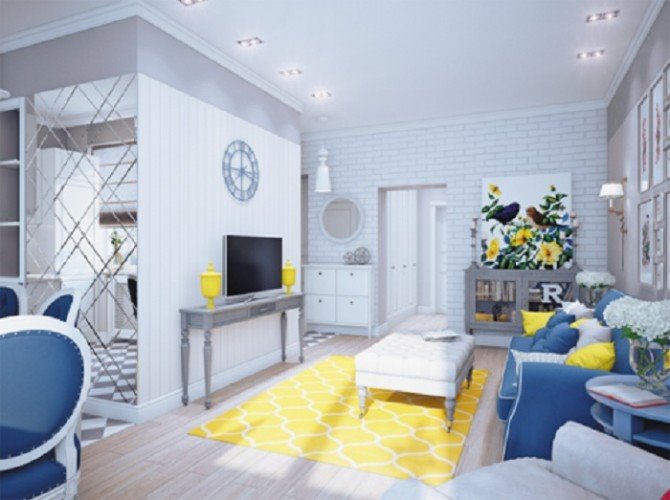 Sự kết hợp nội thất hoàn hảo đến không ngờ với tông màu vàng - xanh