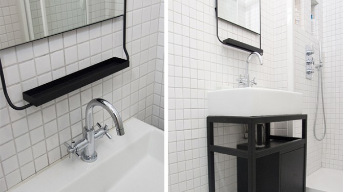 Làm thế nào để một căn phòng tắm nhỏ trở nên sang trọng hơn chỉ với 2 màu trắng và đen?