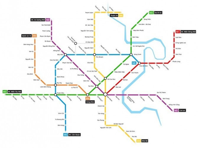 Bản đồ các tuyến metro